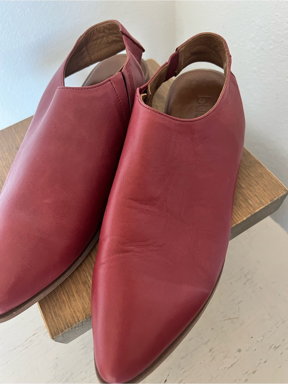 Bueno Brianna Red Leather slingback flats sz EU 42 US 11